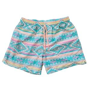 Chubbies Men Large Mesh Lined Swim Trunk Board Short Aztec Drawstring 5.5 Inseam